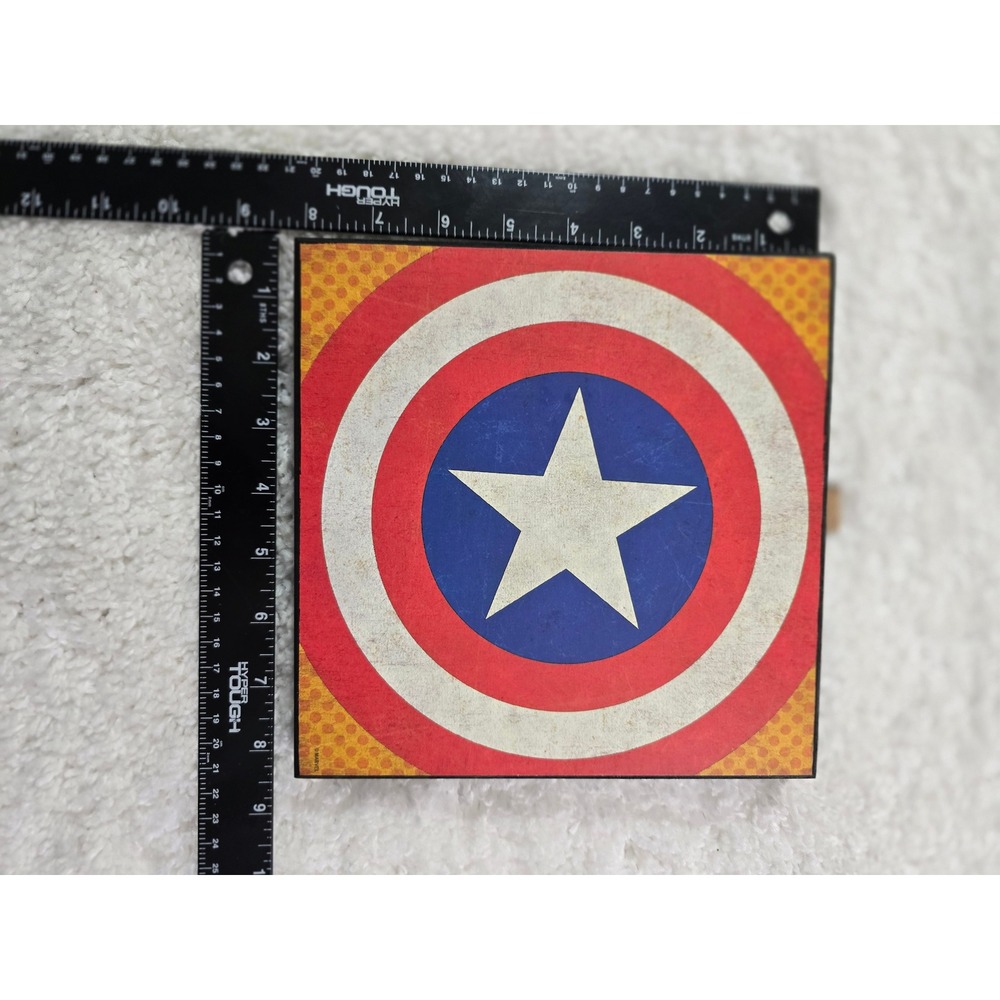 Marvel Captain America Shield Wood Wall Art Open Road Brands Hobby Lobby 8x8 - Picture 3 of 3